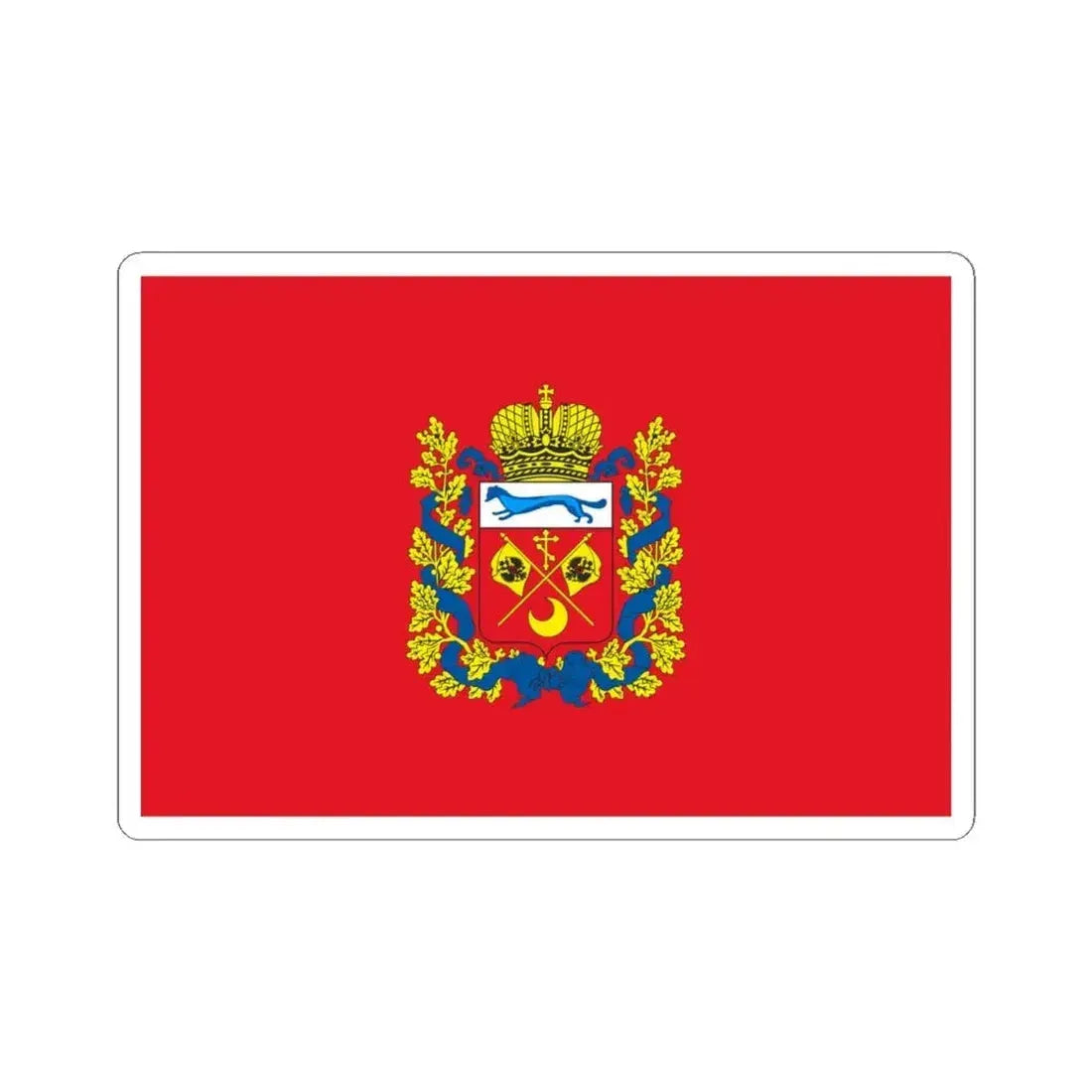 Flag of Orenburg Oblast Russia - STICKER Vinyl Kiss-Cut Decal 4 Inch White - The Sticker Space