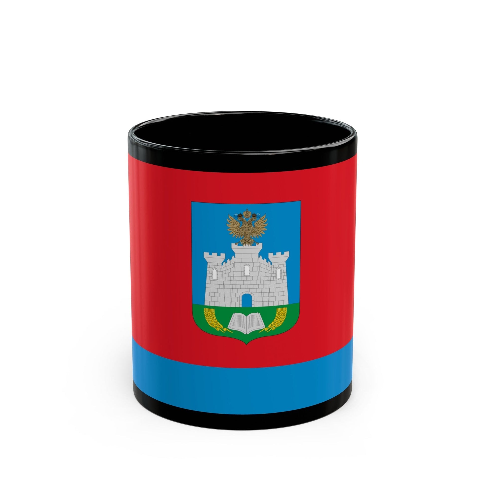 Flag of Oryol Oblast Russia - Black Coffee Mug-11oz-The Sticker Space