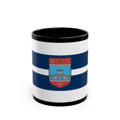 Flag of Osijek Baranja County Croatia - Black Coffee Mug-11oz-The Sticker Space