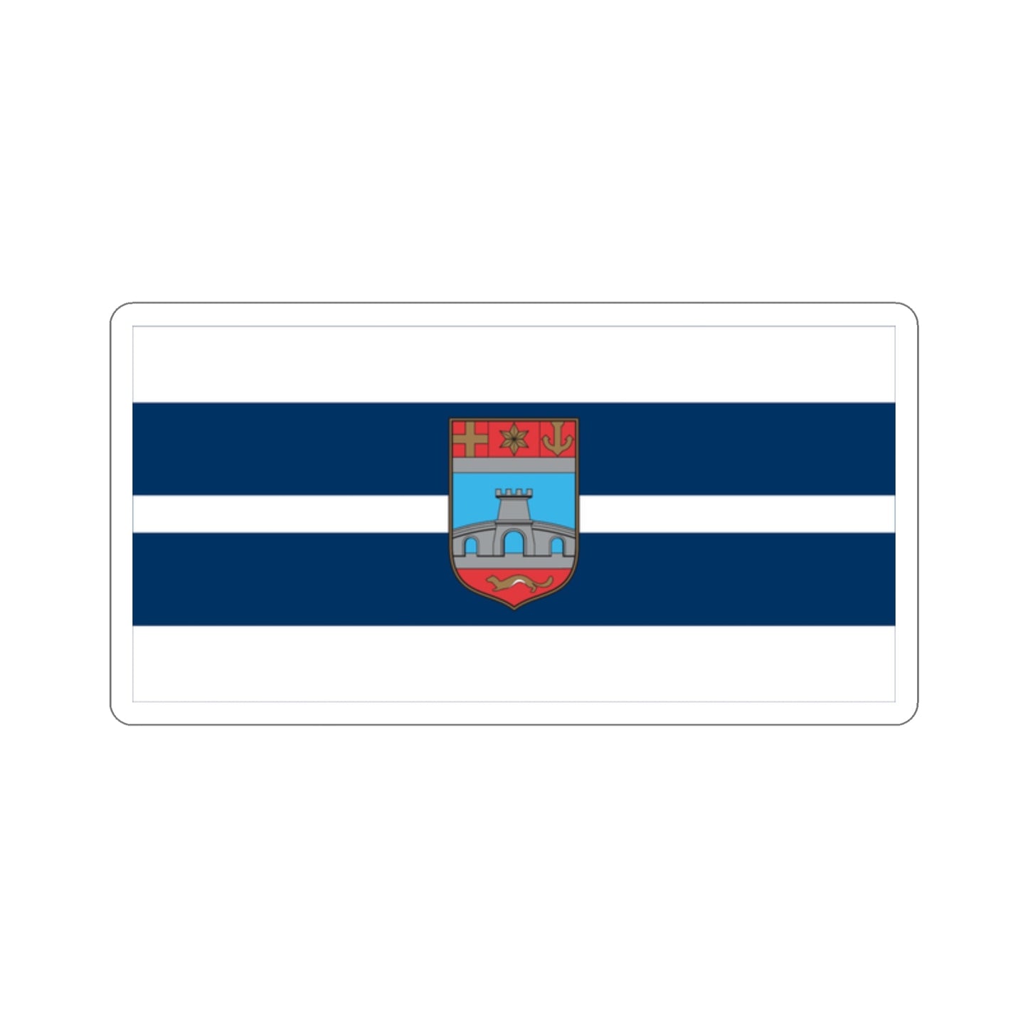 Flag of Osijek Baranja County Croatia STICKER Vinyl Die-Cut Decal-2 Inch-The Sticker Space