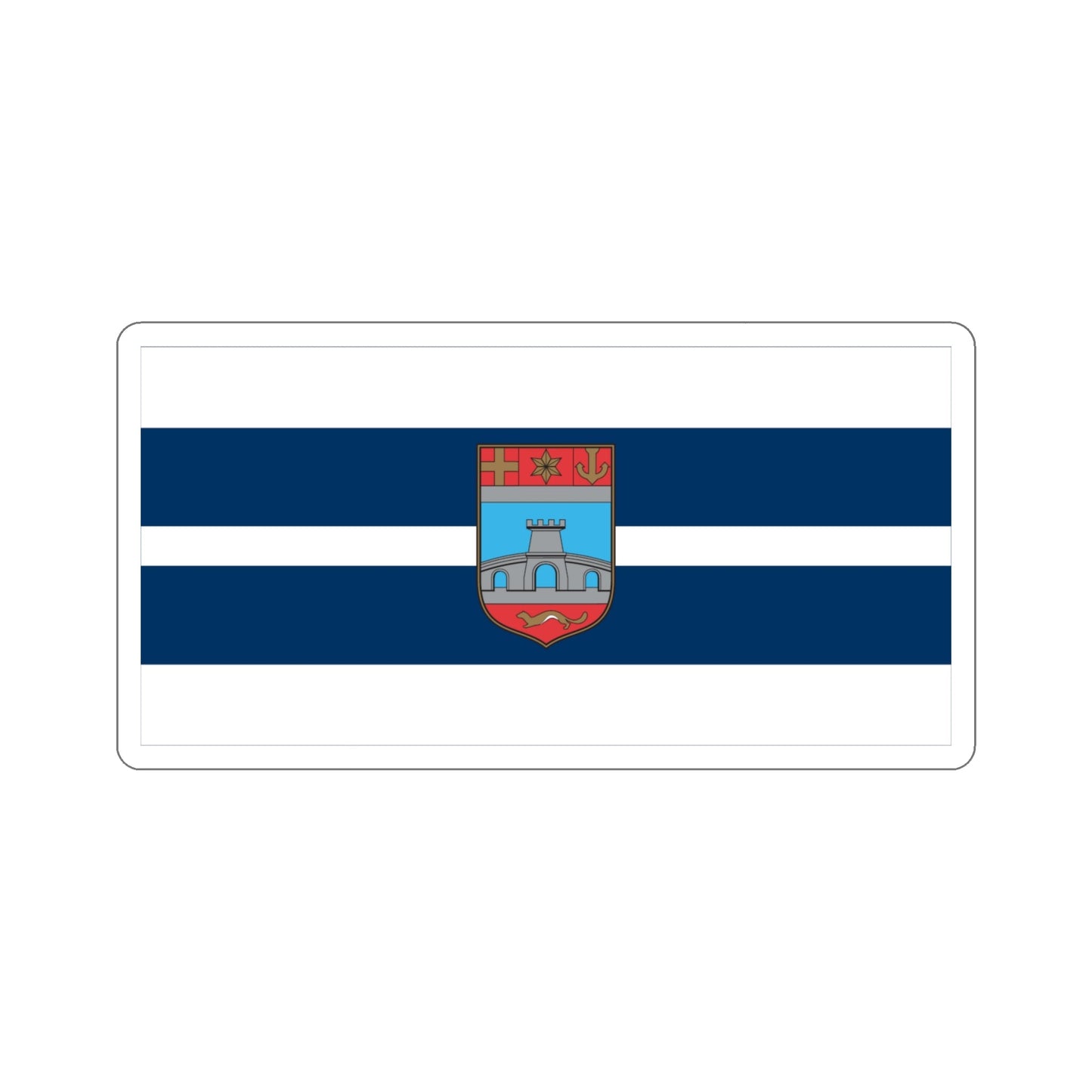 Flag of Osijek Baranja County Croatia STICKER Vinyl Die-Cut Decal-6 Inch-The Sticker Space