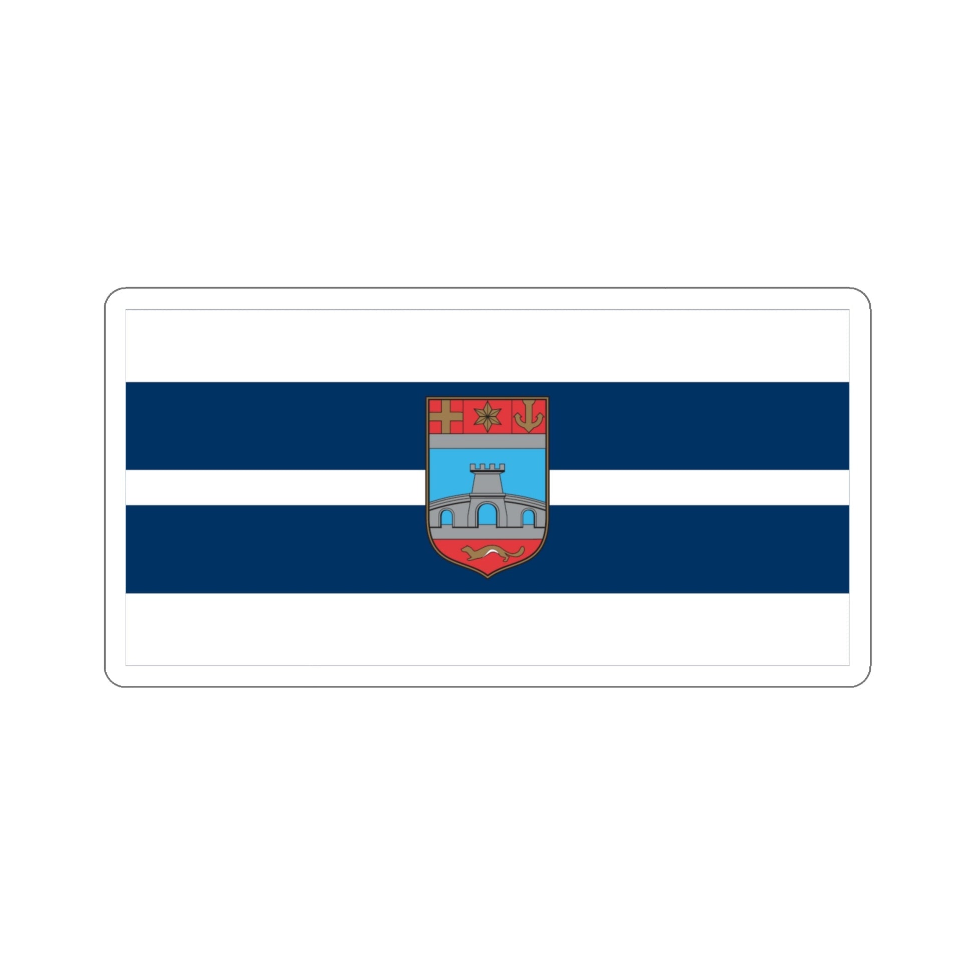 Flag of Osijek Baranja County Croatia STICKER Vinyl Die-Cut Decal-6 Inch-The Sticker Space