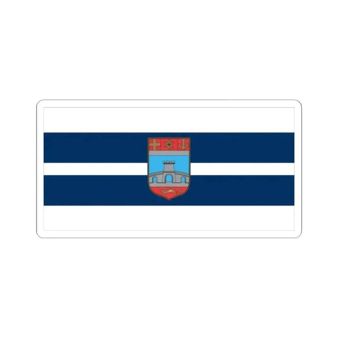 Flag of Osijek Baranja County Croatia - STICKER Vinyl Kiss-Cut Decal 2 Inch White - The Sticker Space