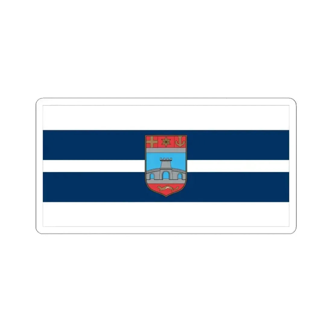 Flag of Osijek Baranja County Croatia - STICKER Vinyl Kiss-Cut Decal 3 Inch White - The Sticker Space