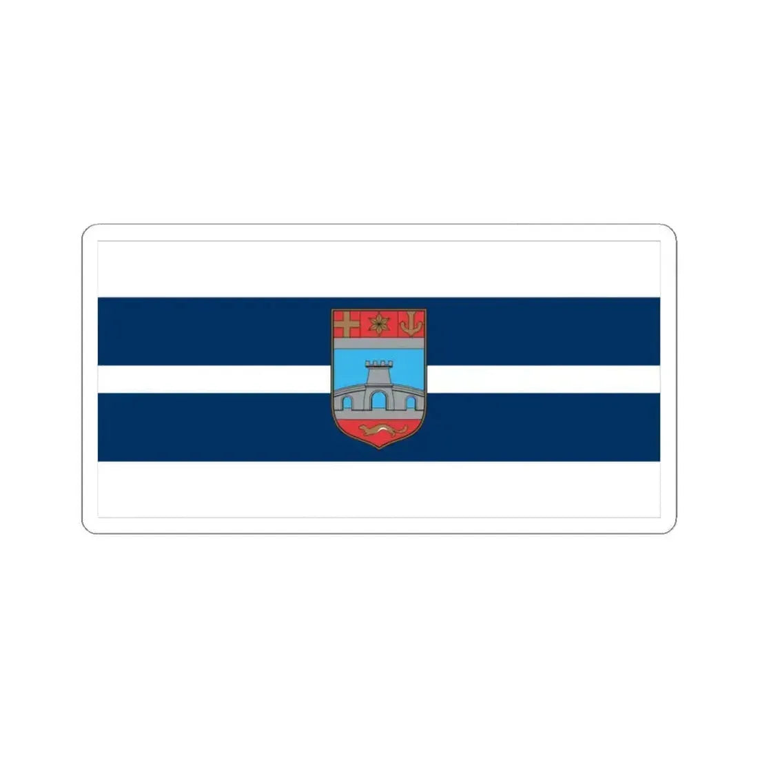 Flag of Osijek Baranja County Croatia - STICKER Vinyl Kiss-Cut Decal 4 Inch White - The Sticker Space