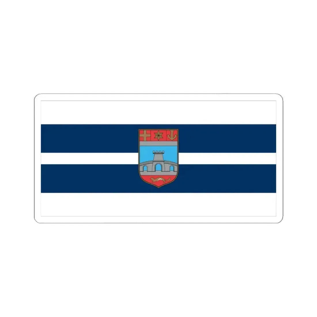 Flag of Osijek Baranja County Croatia - STICKER Vinyl Kiss-Cut Decal 6 Inch White - The Sticker Space