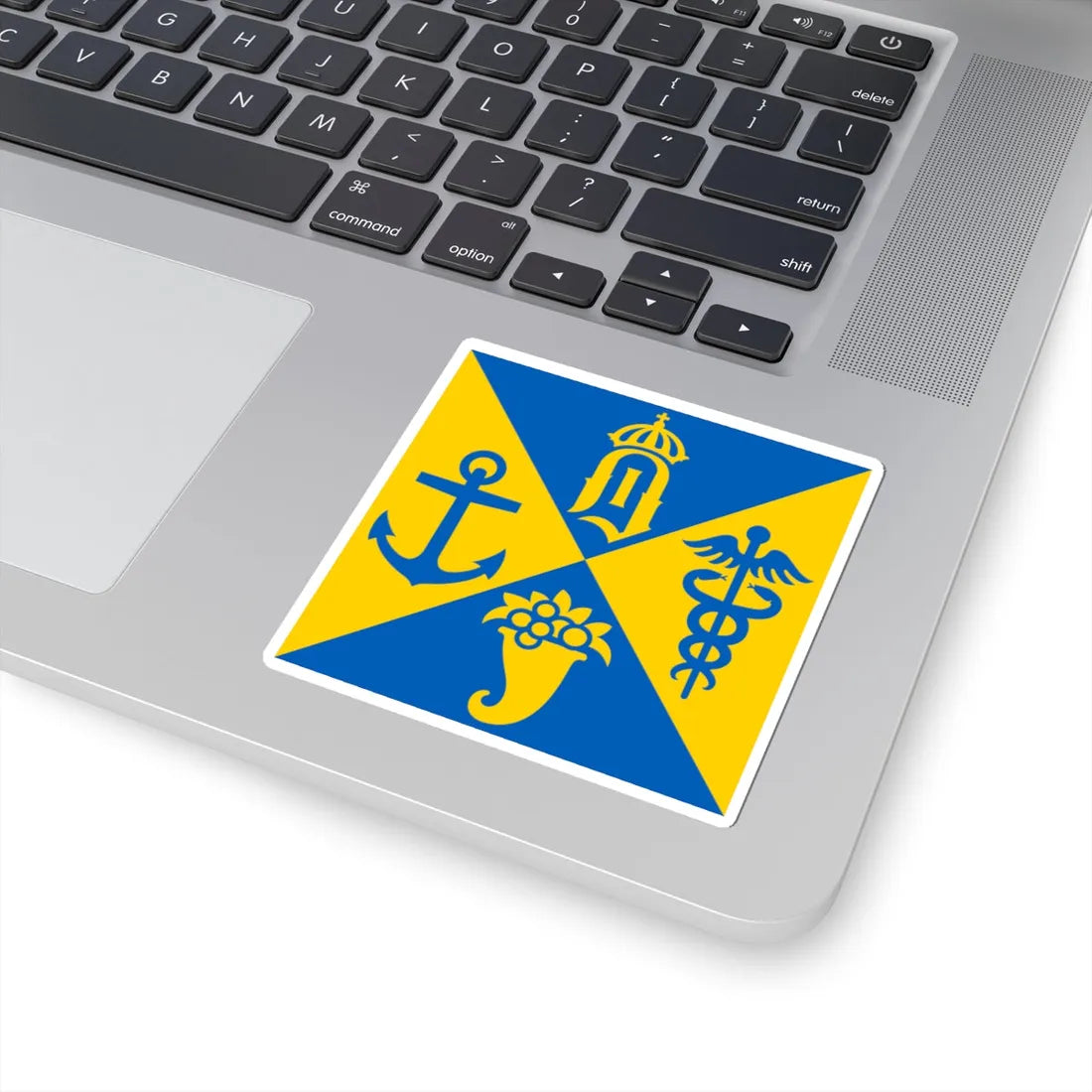 Flag of Oskarshamn (Sweden) STICKER Vinyl Kiss-Cut Decal - The Sticker Space