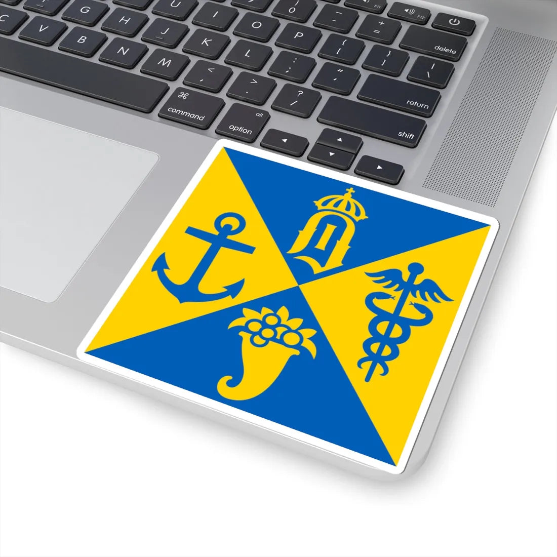 Flag of Oskarshamn (Sweden) STICKER Vinyl Kiss-Cut Decal - The Sticker Space