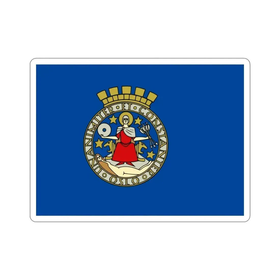 Flag of Oslo Oslo Norway STICKER Vinyl Die-Cut Decal 4 Inch - The Sticker Space