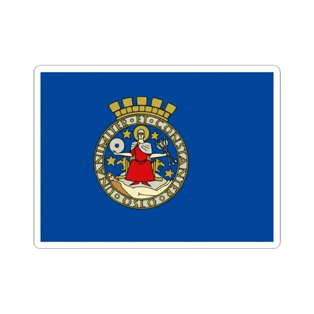 Flag of Oslo Oslo Norway - STICKER Vinyl Kiss-Cut Decal 2 Inch White - The Sticker Space