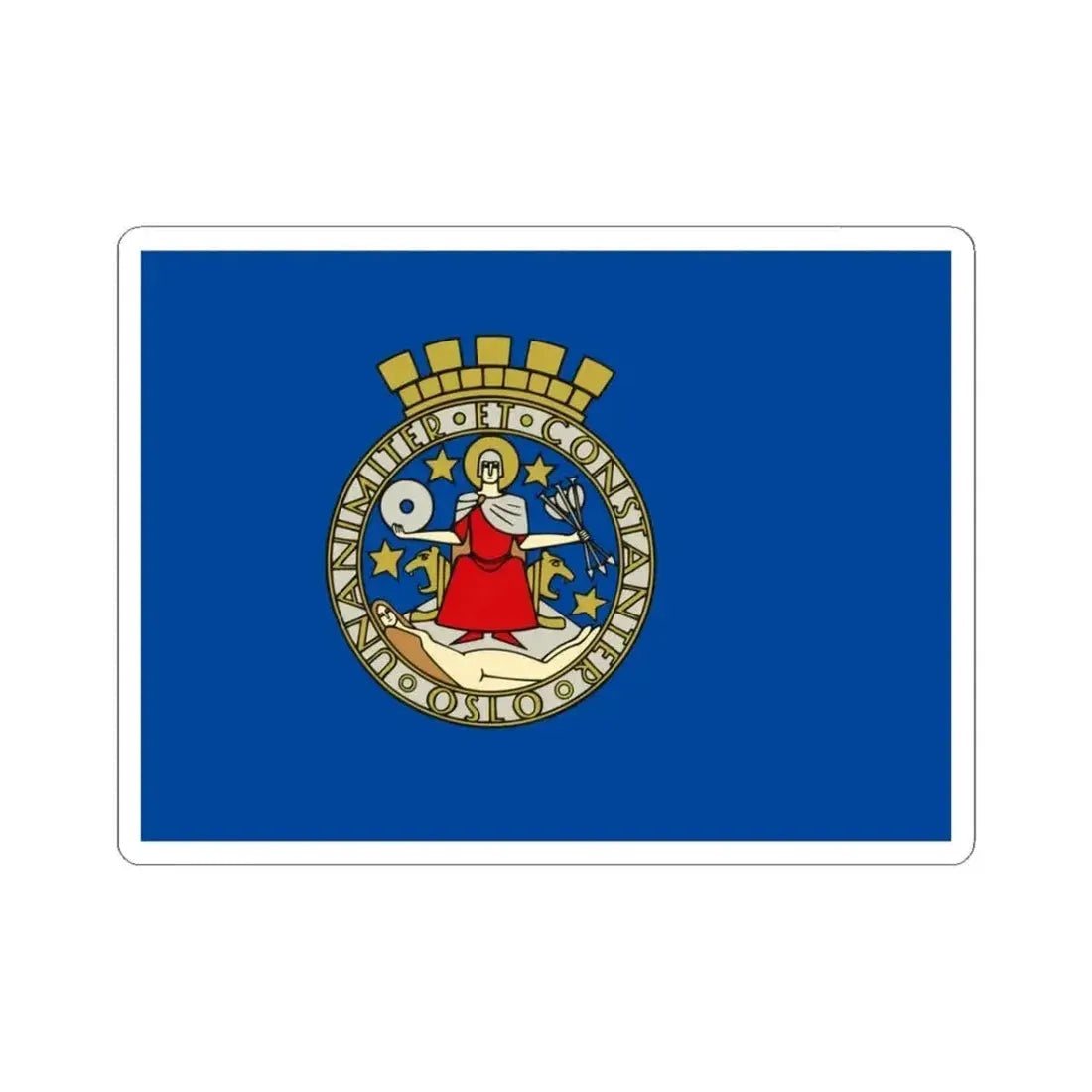 Flag of Oslo Oslo Norway - STICKER Vinyl Kiss-Cut Decal 3 Inch White - The Sticker Space