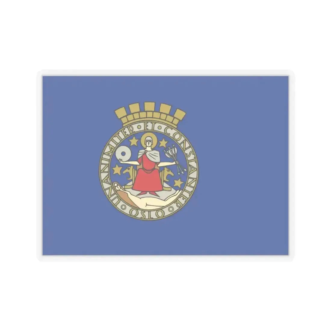 Flag of Oslo Oslo Norway - STICKER Vinyl Kiss-Cut Decal 4 Inch Transparent - The Sticker Space