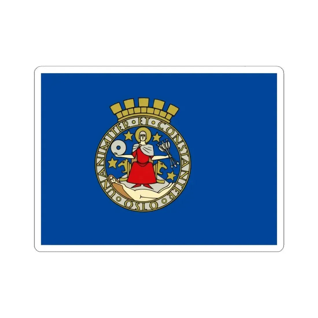 Flag of Oslo Oslo Norway - STICKER Vinyl Kiss-Cut Decal 4 Inch White - The Sticker Space