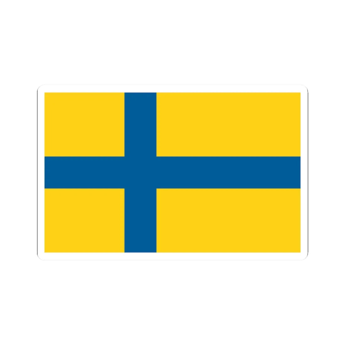 Flag of Ostergotland (Sweden) STICKER Vinyl Kiss-Cut Decal 2 Inch White - The Sticker Space