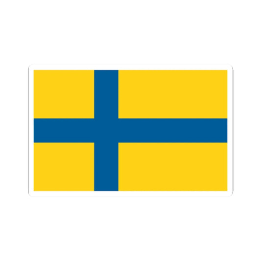Flag of Ostergotland (Sweden) STICKER Vinyl Kiss-Cut Decal 2 Inch White - The Sticker Space