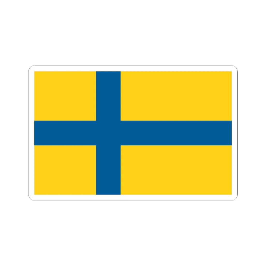 Flag of Ostergotland (Sweden) STICKER Vinyl Kiss-Cut Decal 3 Inch White - The Sticker Space