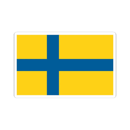 Flag of Ostergotland (Sweden) STICKER Vinyl Kiss-Cut Decal 3 Inch White - The Sticker Space