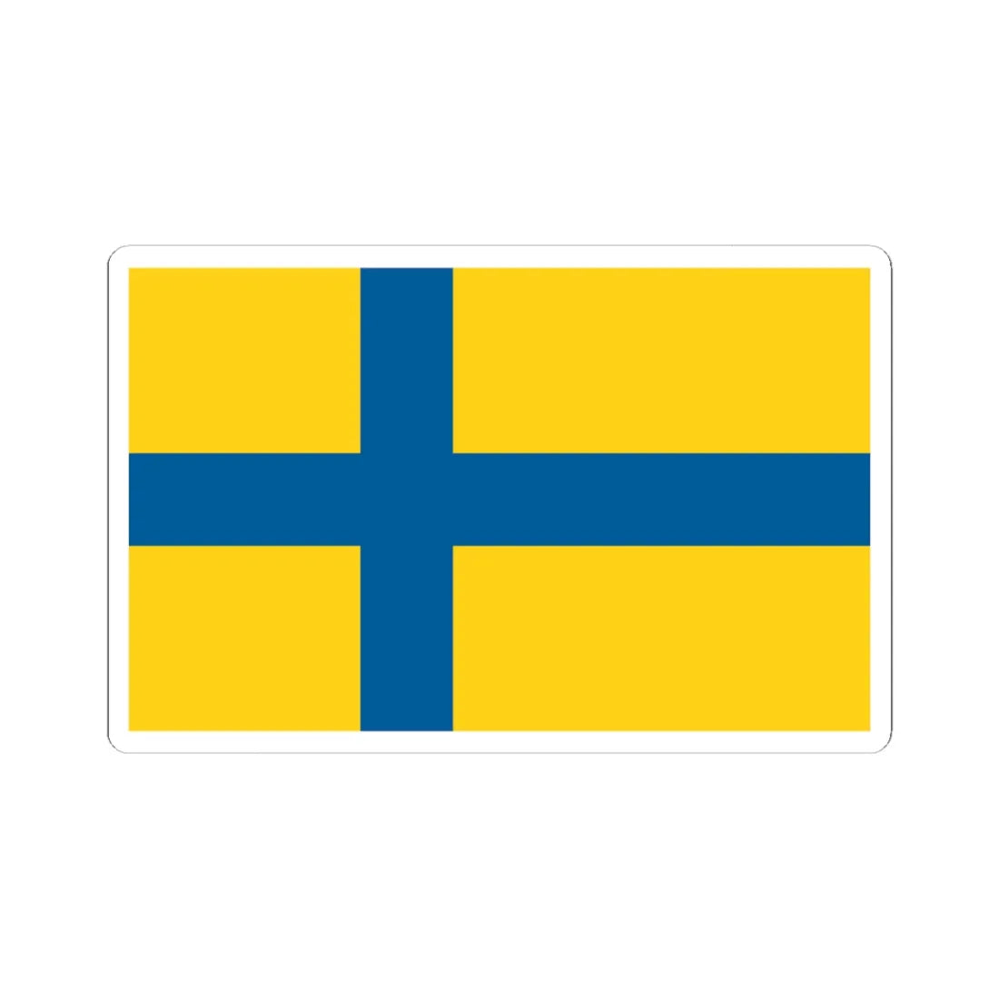 Flag of Ostergotland (Sweden) STICKER Vinyl Kiss-Cut Decal 4 Inch White - The Sticker Space