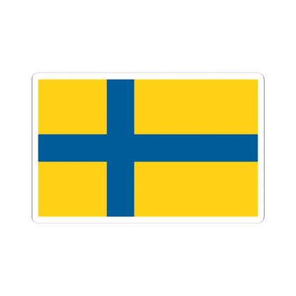 Flag of Ostergotland (Sweden) STICKER Vinyl Kiss-Cut Decal 4 Inch White - The Sticker Space