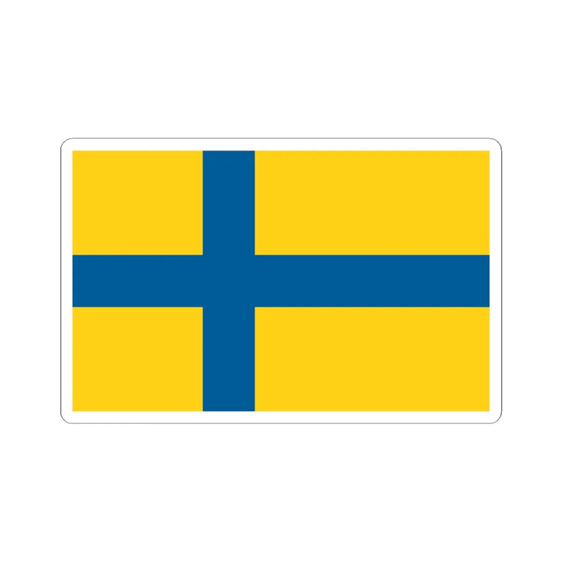 Flag of Ostergotland (Sweden) STICKER Vinyl Kiss-Cut Decal 6 Inch White - The Sticker Space
