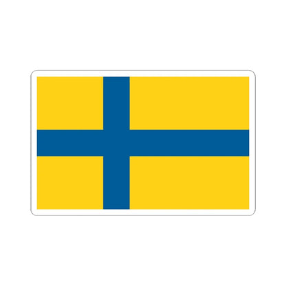 Flag of Ostergotland (Sweden) STICKER Vinyl Kiss-Cut Decal 6 Inch White - The Sticker Space