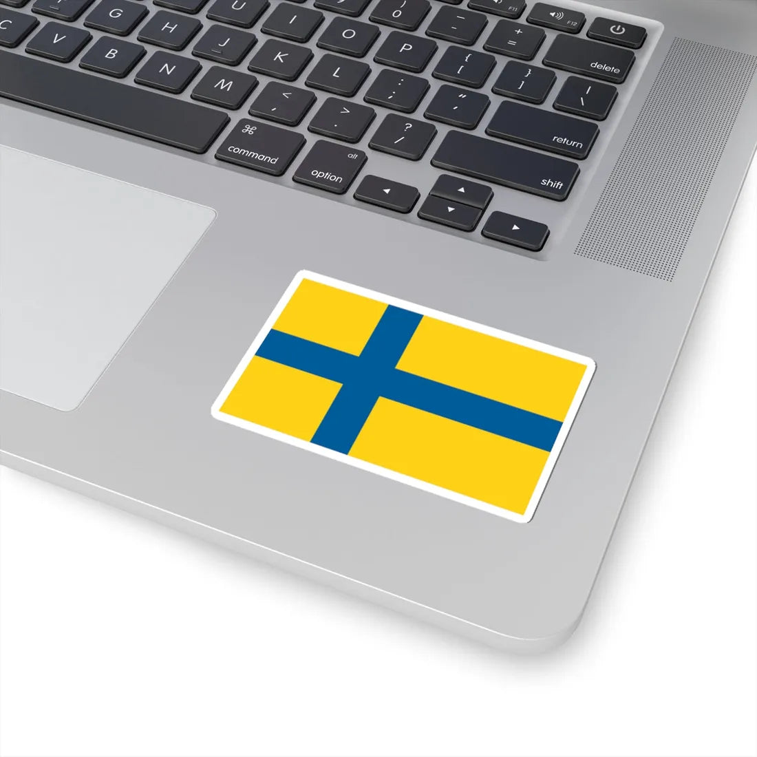Flag of Ostergotland (Sweden) STICKER Vinyl Kiss-Cut Decal - The Sticker Space