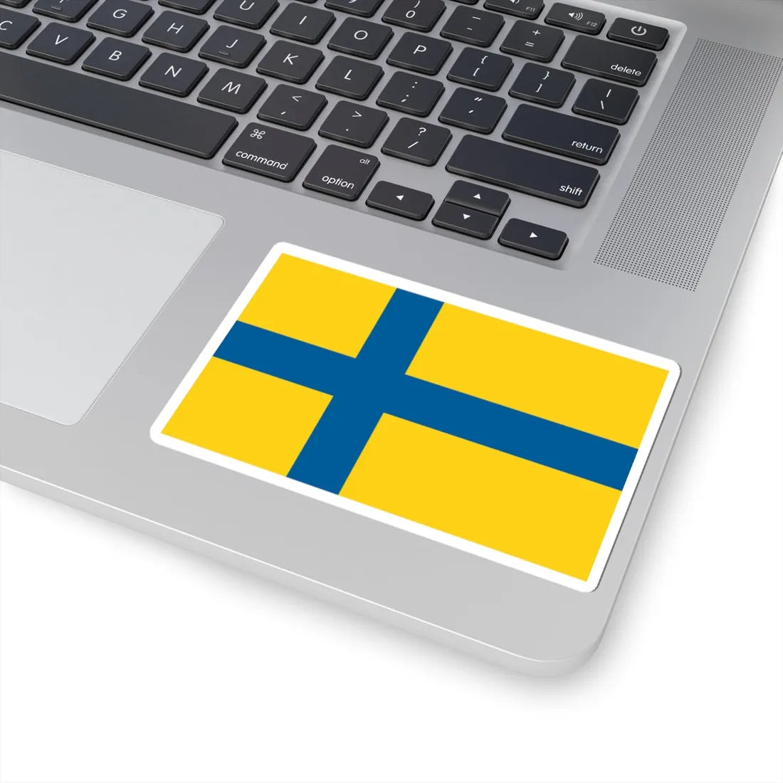 Flag of Ostergotland (Sweden) STICKER Vinyl Kiss-Cut Decal - The Sticker Space