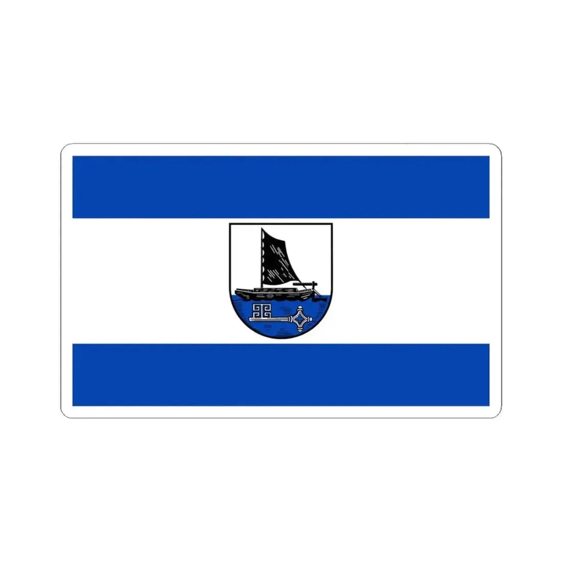 Flag of Osterholz Germany - STICKER Vinyl Kiss-Cut Decal 6 Inch White - The Sticker Space