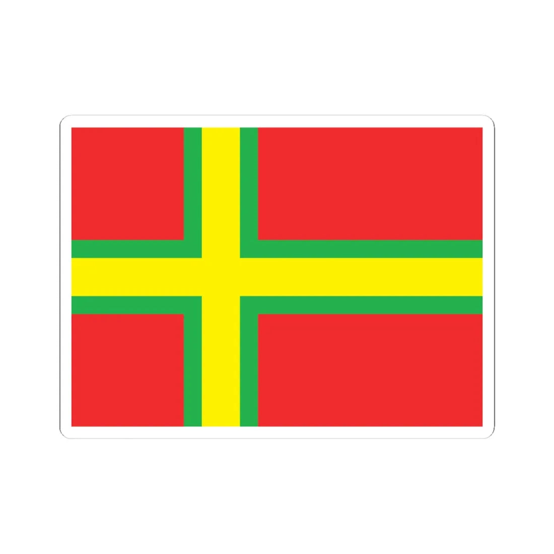 Flag of Osterlen (Sweden) STICKER Vinyl Kiss-Cut Decal 4 Inch White - The Sticker Space