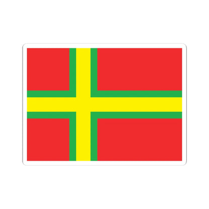 Flag of Osterlen (Sweden) STICKER Vinyl Kiss-Cut Decal 4 Inch White - The Sticker Space
