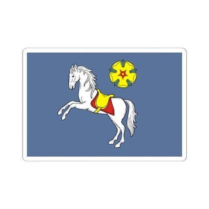 Flag of Ostrava Czech Republic - STICKER Vinyl Kiss-Cut Decal 4 Inch White - The Sticker Space