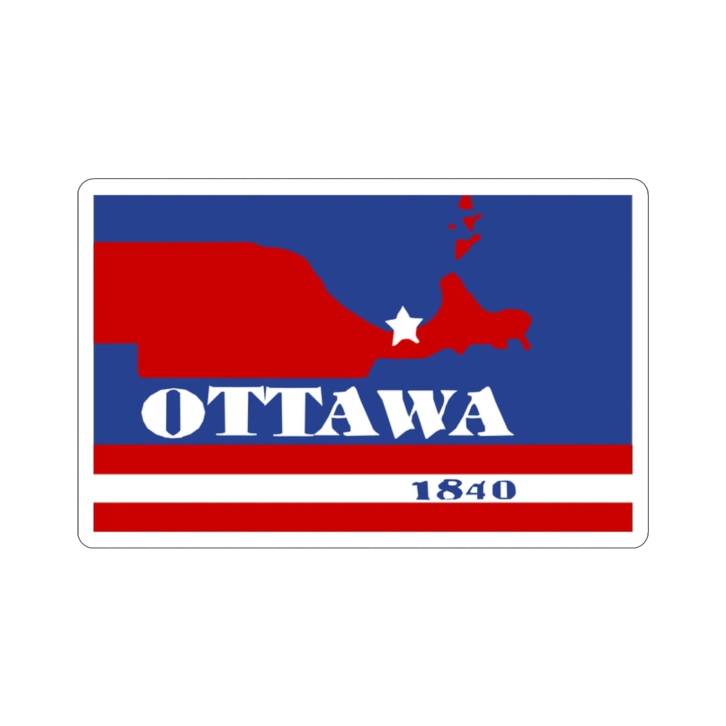 Flag of Ottawa County Ohio STICKER Vinyl Die-Cut Decal-2 Inch-The Sticker Space