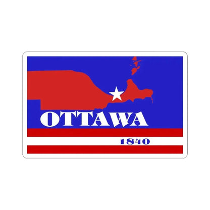 Flag of Ottawa County Ohio (United States) STICKER Vinyl Kiss-Cut Decal 6 Inch White - The Sticker Space