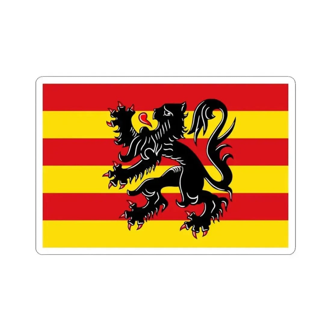 Flag of Oudenaarde (Belgium) STICKER Vinyl Kiss-Cut Decal 3 Inch White - The Sticker Space
