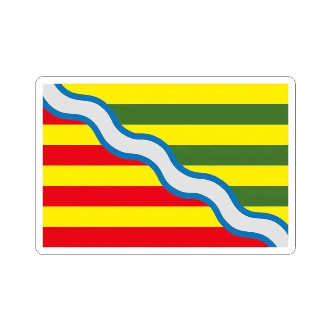 Flag of Oudsbergen Belgium (Belgium) STICKER Vinyl Kiss-Cut Decal 3 Inch White - The Sticker Space