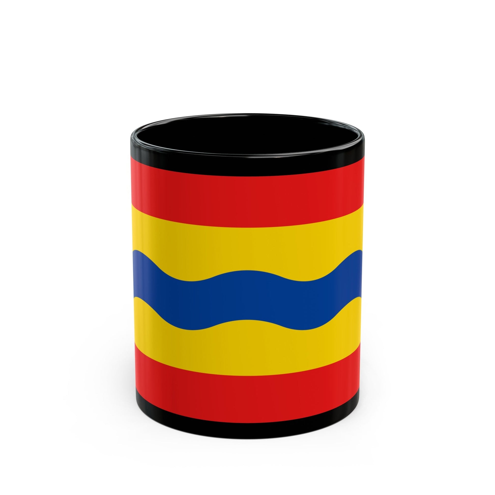 Flag of Overijssel Netherlands - Black Coffee Mug-11oz-The Sticker Space