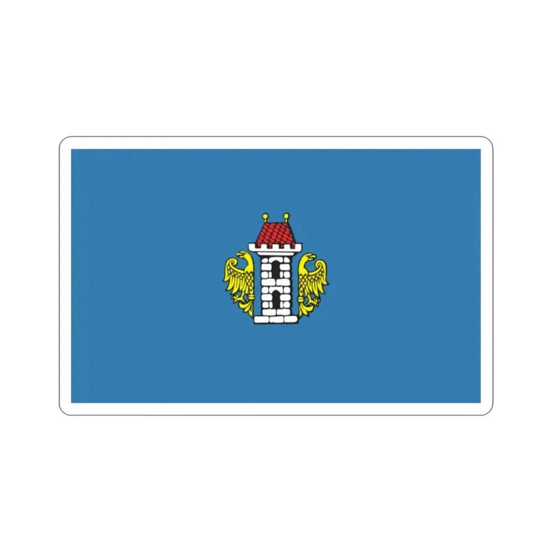 Flag of Oświęcim Poland STICKER Vinyl Die-Cut Decal 2 Inch - The Sticker Space