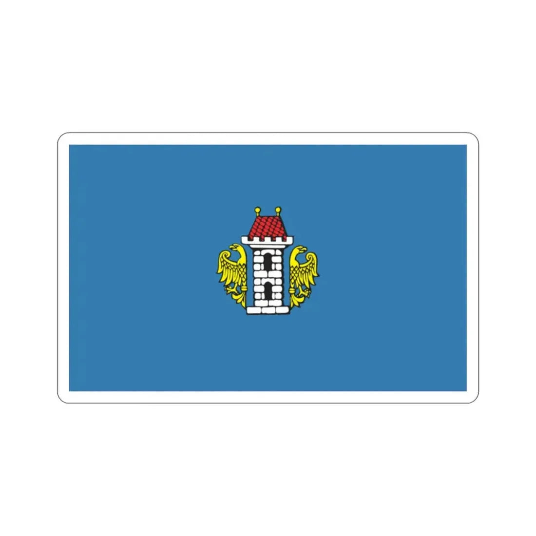 Flag of Oświęcim Poland STICKER Vinyl Die-Cut Decal 2 Inch - The Sticker Space