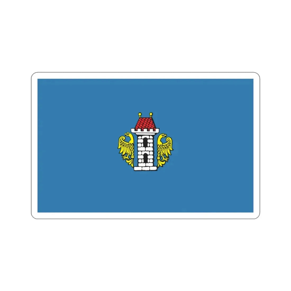 Flag of Oświęcim Poland STICKER Vinyl Die-Cut Decal 3 Inch - The Sticker Space