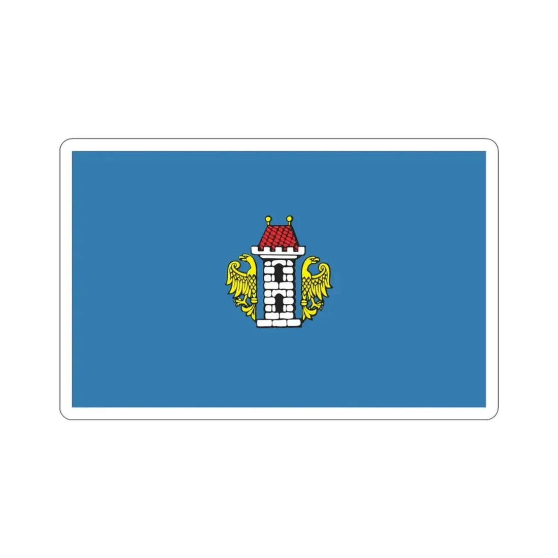 Flag of Oświęcim Poland STICKER Vinyl Die-Cut Decal 3 Inch - The Sticker Space