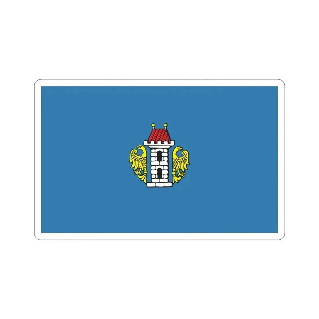 Flag of Oświęcim Poland STICKER Vinyl Die-Cut Decal 4 Inch - The Sticker Space