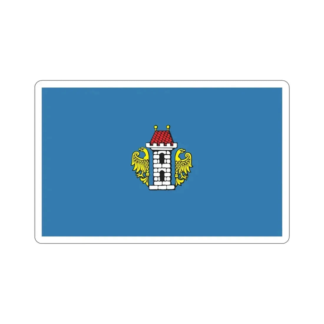 Flag of Oświęcim Poland STICKER Vinyl Die-Cut Decal 5 Inch - The Sticker Space