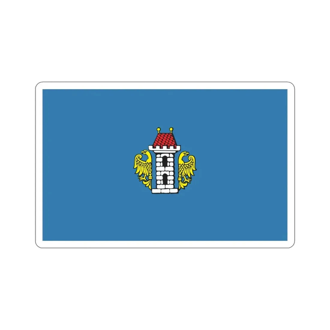 Flag of Oświęcim Poland STICKER Vinyl Die-Cut Decal 5 Inch - The Sticker Space