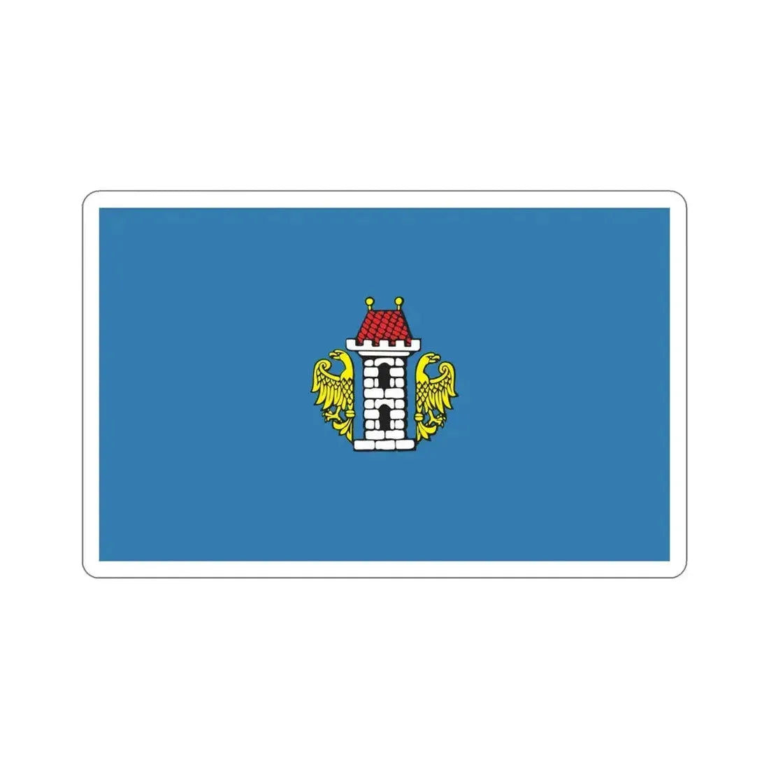 Flag of Oświęcim Poland STICKER Vinyl Die-Cut Decal 6 Inch - The Sticker Space