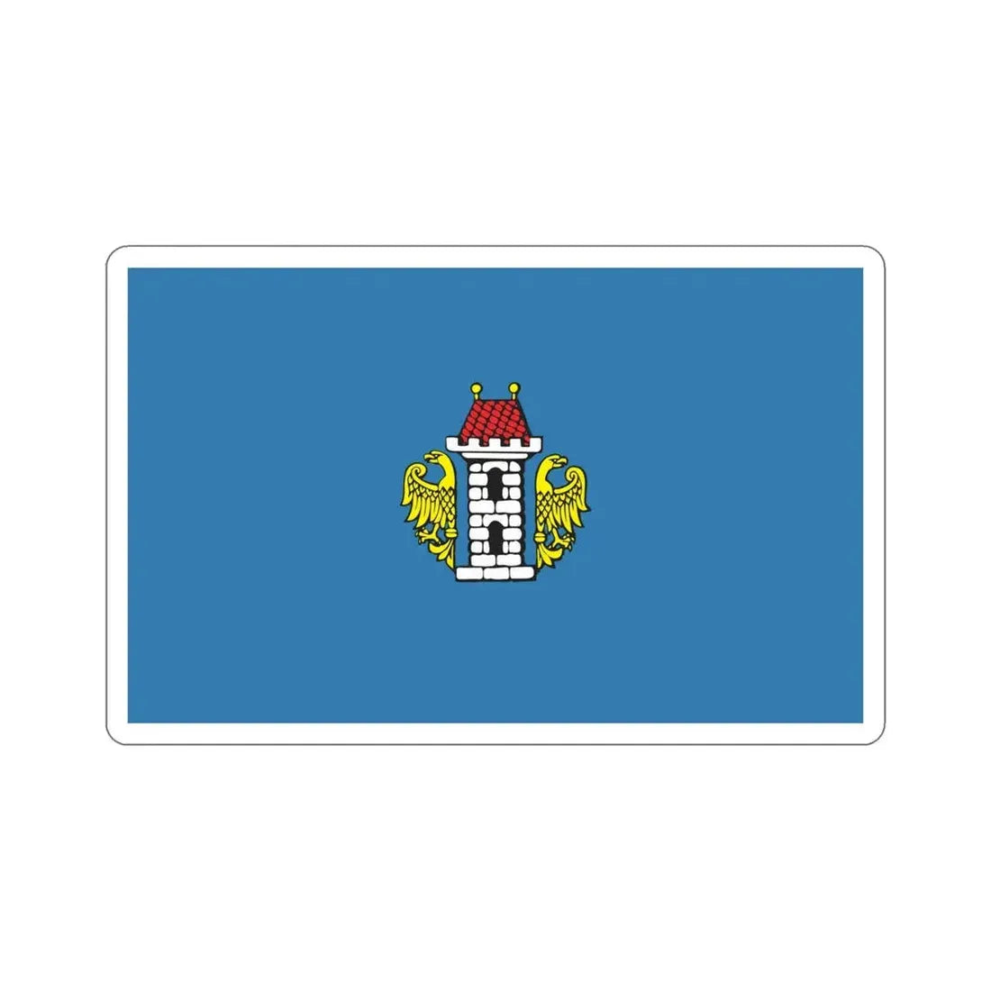 Flag of Oświęcim Poland STICKER Vinyl Die-Cut Decal 6 Inch - The Sticker Space