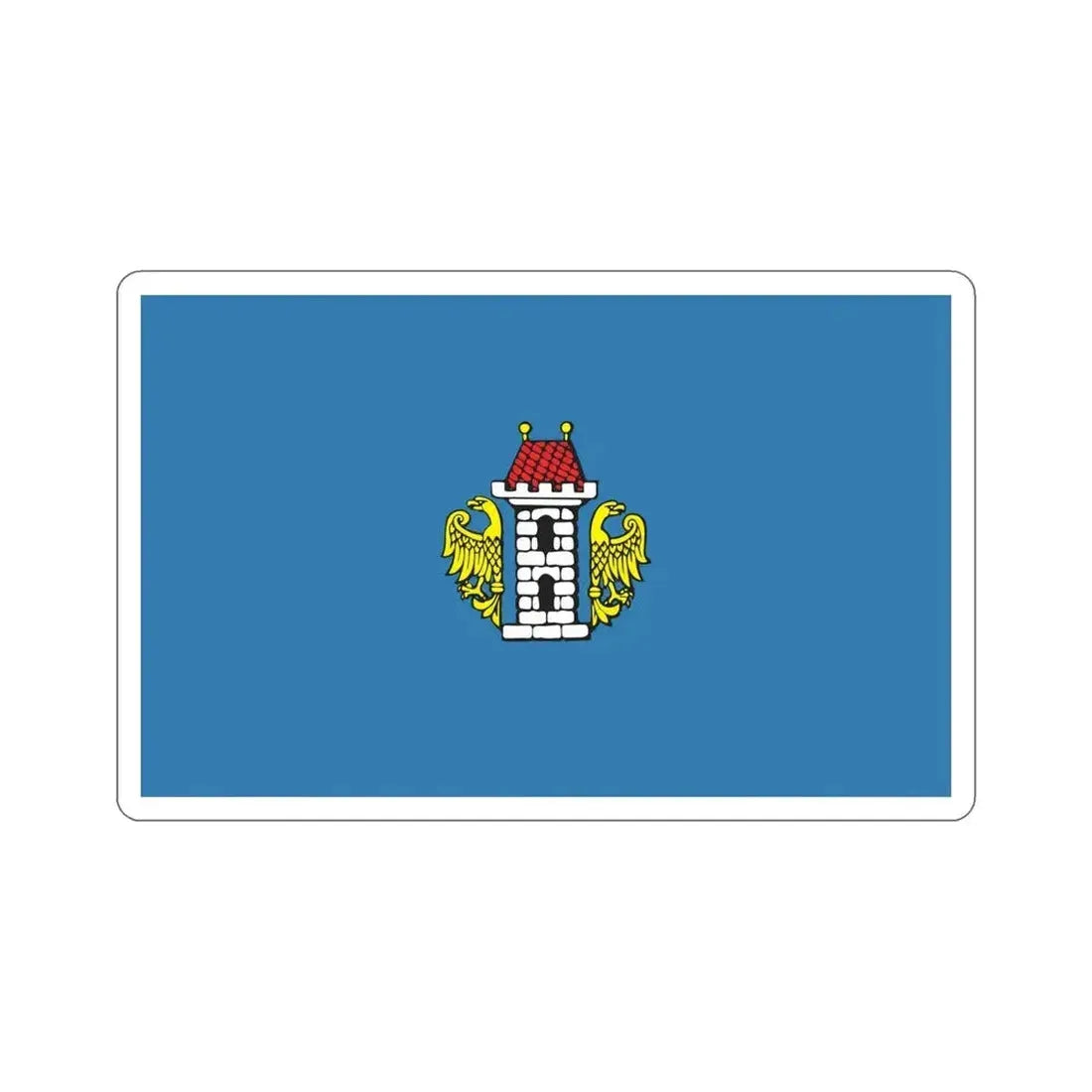 Flag of Oświęcim Poland STICKER Vinyl Die-Cut Decal - The Sticker Space