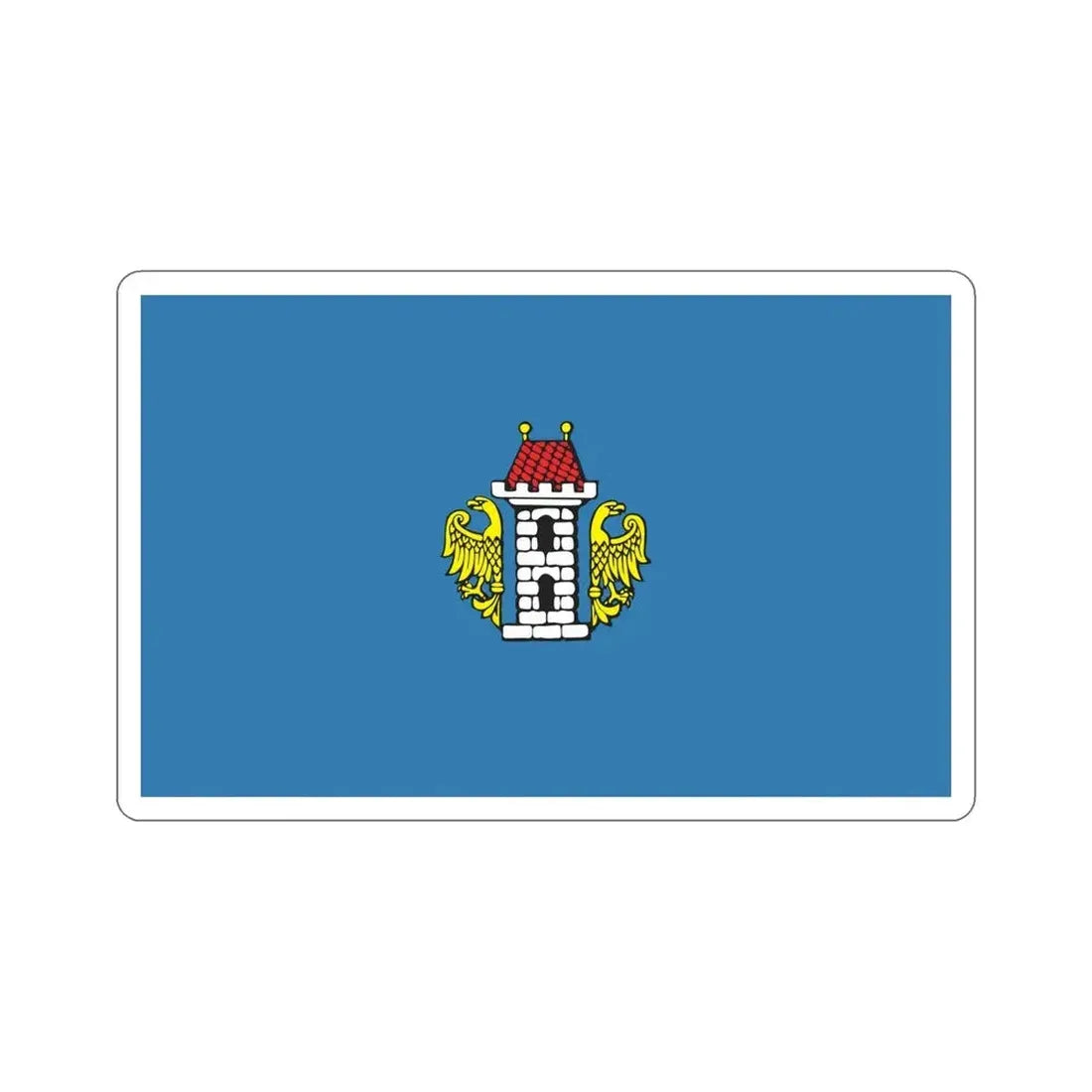 Flag of Oświęcim Poland STICKER Vinyl Die-Cut Decal - The Sticker Space