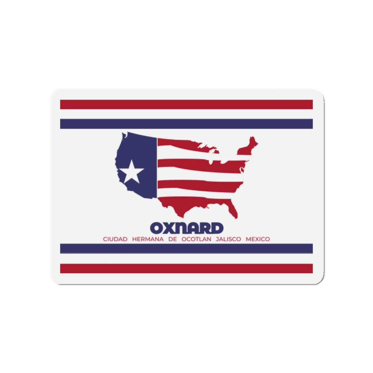 Flag of Oxnard California - Die-Cut Magnet-2" x 2"-The Sticker Space