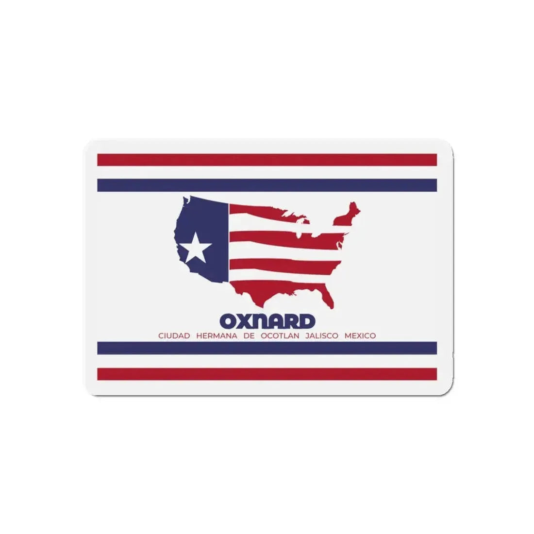 Flag of Oxnard California - Refrigerator Magnet 5 Inch - The Sticker Space