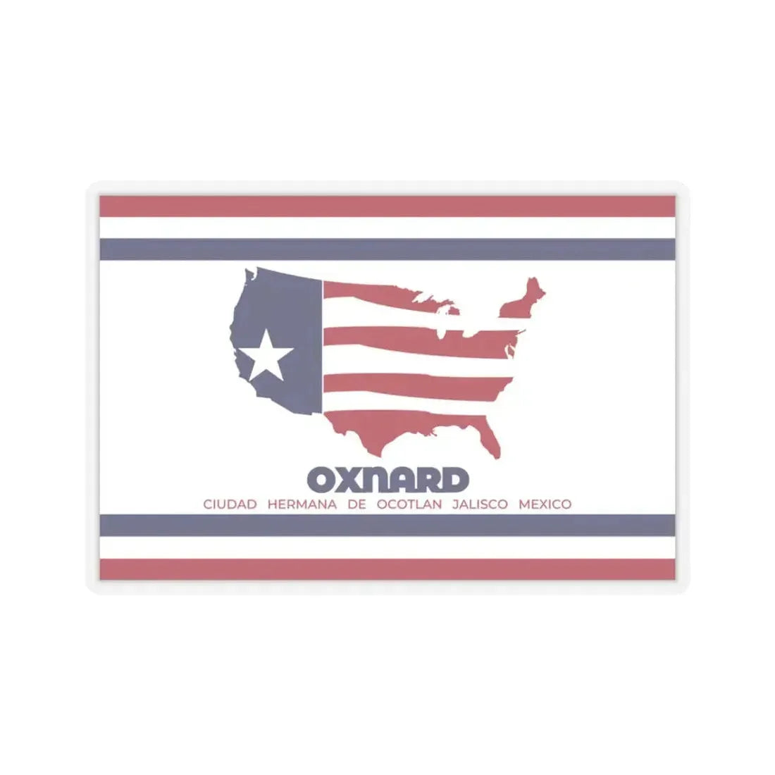 Flag of Oxnard, California - STICKER Vinyl Kiss-Cut Decal 3 Inch Transparent - The Sticker Space